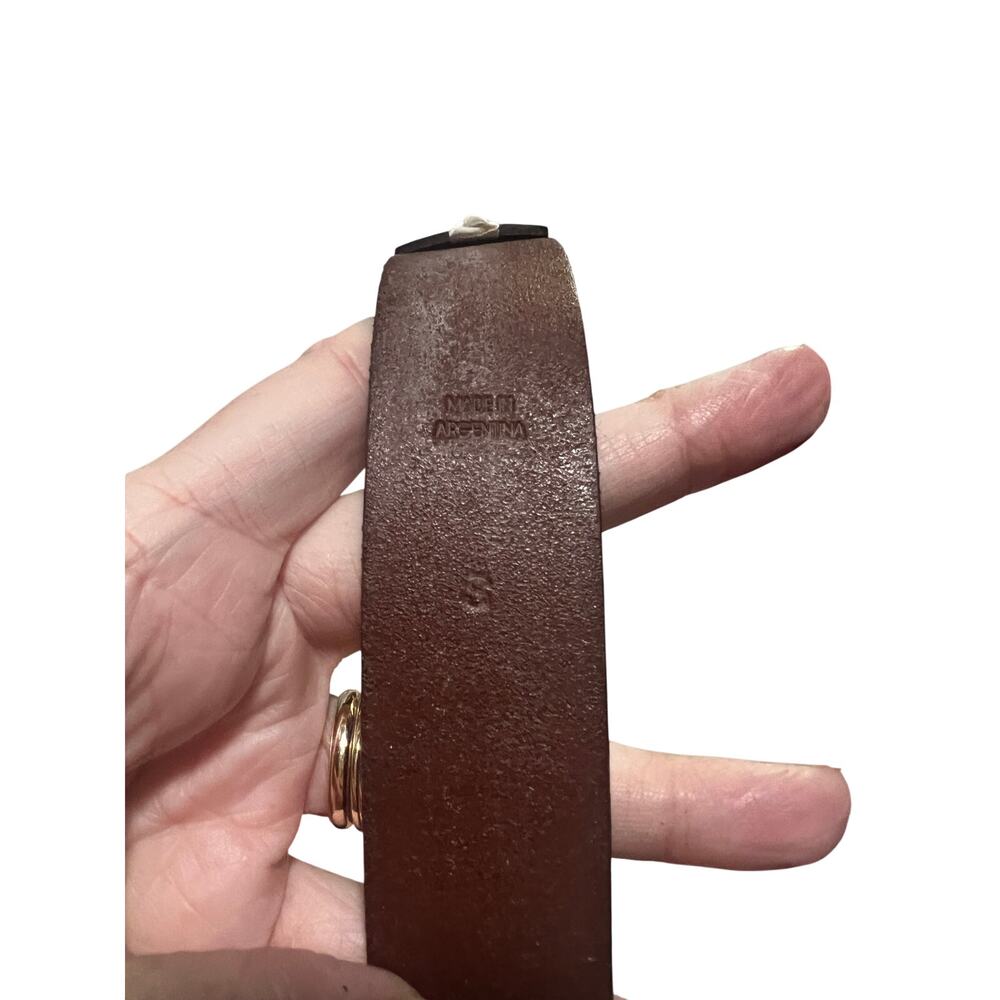 Ralph Lauren Brown Leather Adjustable Belt Size Small Brass Buckle - Picture 5 of 9